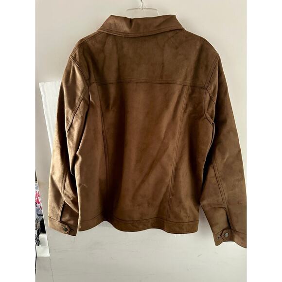 Collezioni Brown Faux Suede Jacket NWT Men’s Medium Made in Italy 17x24x18x25 - Picture 2 of 9